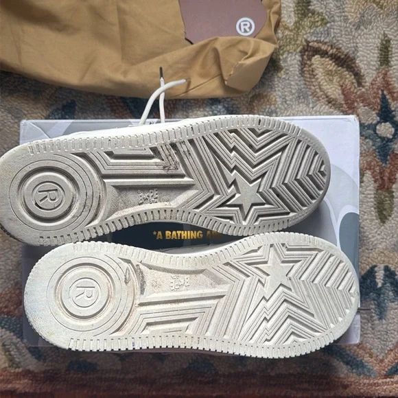 A Bathing Ape Bape sta Low Sneaker - JJJJound White Grey - Picture 3 of 5